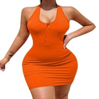 Abtel дами тениска рокля солиден цвят къси мини рокли свободни суровини жени тениска парти оранжево xl