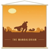 Междузвездни войни: Мандалорският - мандо и детето в плакат за свещения на здрач, 22.375 34