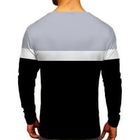 TOSMY MENS тениска мъжете модни ежедневни спортове за шевове за шевове за цифрови печатния екипаж на тениска с дълъг ръкав от