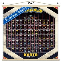 Pokémon - Стенски плакат на региона Kanto с магнитна рамка, 22.375 34