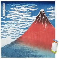 Фин вятър, ясна сутрин от афиш на стената на Katsushika Hokusai, 14.725 22.375