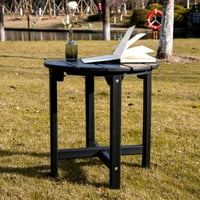 Външна маса за вътрешен двор, кръгла маса със здрави крака, устойчива на атмосферни влияния на кафе за задния двор, лесно сглобяване,