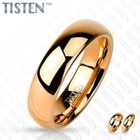 Tisten волфрам полиран титан обикновен розов злато IP сватбена лента пръстен