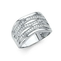 Jewels 14K бяло злато кубичен циркония CZ модна годишнина Размер на пръстена 6.5
