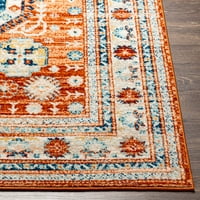 Tevazu изгорен оранжев 6'7 9 'Традиционно килимче за правоъгълник