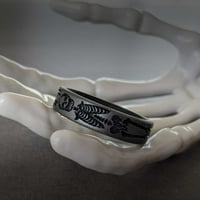 Силиконови пръстени на скелети - гравирана лента с двоен слой