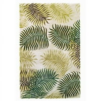 8'x11 'Естествена бежово ръчна ръчна тропическа листа на вътрешна зона килим