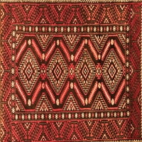 Ahgly Company Indoor Square Persian Orange Traditional Area Rugs, 8 'квадрат