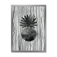 Дизайнарт черно-бели райета под тропически лист модерна рамка Арт Принт