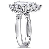 2-Каратов Т. Г. в. създава бял сапфир и диамантен акцент 10-каратов пръстен от бяло злато