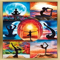 Морено-Изящно Изкуство-Йога Колаж Плакат За Стена, 14.725 22.375 В Рамка