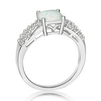 Джей сърце дизайни Стерлингово Сребро създаде Опал и създаде пръстен от бял сапфир