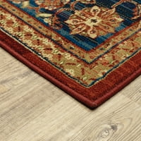 Давина традиционен ориенталски килим, Червен Син 1, 10х13