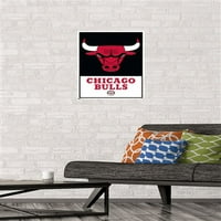 Чикагски бикове - плакат за стена на лого, 14.725 22.375