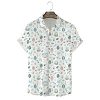 Мъжки модна ежедневна личност Великден 3D цифров печат заек печат с къс ръкав тениска с тениска блуза дрехи 3d печат камиса извънредни
