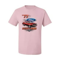 Wild Bobby, Ford Motors Mustang Silhouette, автомобили и камиони, Графичен тройник за мъже, светло розово, 3x-голям