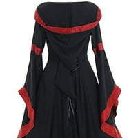Ренесанс Феър костюм жени плюс размер средновековен ретро бодикон макси рокля готически косплей рокля с дълъг ръкав