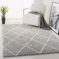 Парма еглантински геометричен килим за шаг, сив крем, 6 '9'