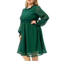 Gotyou облича женски секси голяма масивна дантела кръгла врата вечерна рокля висококачествена рокля тъмно зелено xxxl