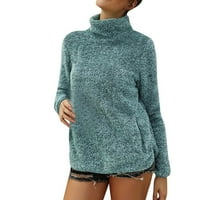 Тосми дамски пуловери с висока шия за женско трикотаж Борда за жени Носете популярни пуловер зимни дрехи