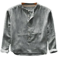 Glookwis мъжки пуловер с дълъг ръкав редовно прилягане на тениска ежедневна модна блуза солиден цвят висок нисък тениски за подгъва