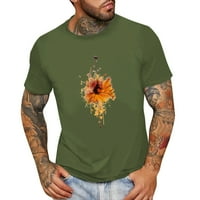 Забавни тениски за мъже Лятна модна ежедневна тиражна тениска с късо ръкав с късо ръкав зелено xxxl