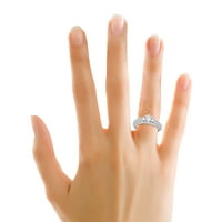 За вас 1 2cttw кръг бял естествен диамант в 14K бяло злато, покрити с женски годежни пръстени, размер на пръстена-5.5