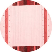 Ahgly Company Indoor Round Solid Red Modern Area Rugs, 5 'кръг