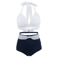 Cara Lady Women Printing Highbreed Straps Bikini Set двустранно бански костюм бял m