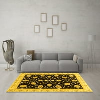 Ahgly Company Indoor Round ориенталски жълти традиционни килими, 8 'кръг