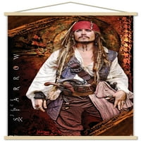 Карибските пирати на Дисни: На Stranger Tides - Johnny Depp Wall Poster с дървена магнитна рамка, 22.375 34