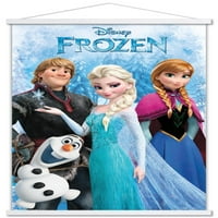Disney Frozen - Групов стенен плакат с дървена магнитна рамка, 22.375 34