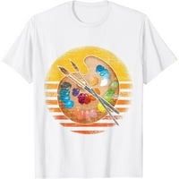 Тениска за ретро изкуство Небрежно късо ръкав бял тройник подарък