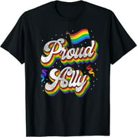 Жени върхове ретро реколта ЛГБТ гордост горд съюзник Rainbow Flag Тениска Подарък Екипаж Парти за парти ризи тийджър