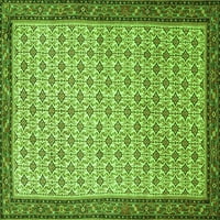 Ahgly Company Indoor Rectangle Persian Green Traditional Area Rugs, 6 '9'