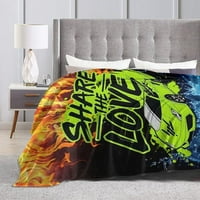 Детско одеяло супер меки и топли плюшени одеяла споделят отпечатаното любовно, подходящо за детски одеяла за дивана или легло