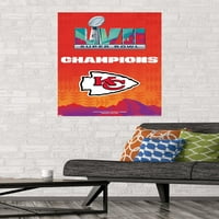 Канзас Сити Чийфс - Супер Боул Лвии Тим лого плакат, 22.375 34