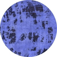 Ahgly Company Indoor Round Persian Blue Bohemian Area Rugs, 3 'Round