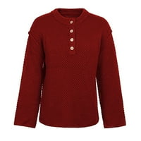 Стилно яке за жени QWANG UPGRAGE GARDROBE Женски плетен жилетка, универсален пуловер с твърд цветен цвят за жени