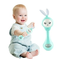 Bunny Rattle Toy Goreing Baby Music Stick Ранно образование с музика светли шлифовъчни зъби дрънкане