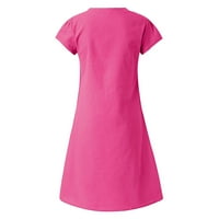 dmqupv есенни ежедневни рокли за жени жени летен стил женски тениска тениска памук ежедневни рокли за жени горещо розово 4 пъти