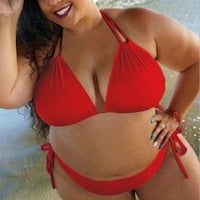 Жени секси бразилски бикини плюс размер спагети каишка отгоре бански костюм за бански костюм