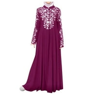 Плюс размер рокля за жени рокля рокля кафтан жени макси зашива арабска джилбаб дантела абая женска рокля