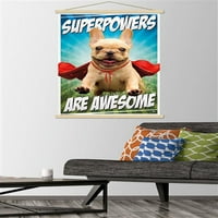 Avanti - Щастлив плакат за стена на кучета с дървена магнитна рамка, 22.375 34