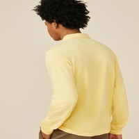 Безплатно Събрание Мъжки Дълъг ръкав текстурирани Джърси Поло риза