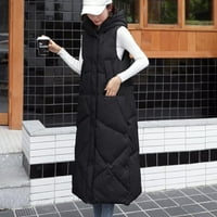 Winter Fashion Woman удължена и удебелена средна дължина надолу памучно яке черно