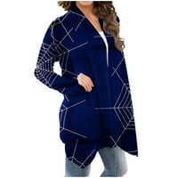 Hvyesh Womens Cardigan пуловери Небрежни якички за шал с дълъг ръкав за изходно облекло Моден драпиращ отворен предни жилетка