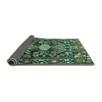 Ahgly Company Indoor Square Animal Turquoise Blue Traditional Area Rugs, 3 'квадрат