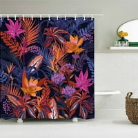 3D завеси за баня тропическото растение оставя душ завеса с куки домашно декорация миеща тъканна баня екран