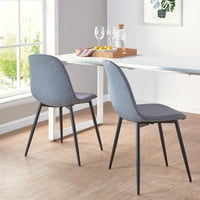 Крепежни елементи кофа седалка метален крак стол за хранене, Комплект от 2, сив